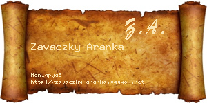 Zavaczky Aranka névjegykártya